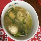 風邪を引いたら、生姜たっぷりワンタン春雨スープ